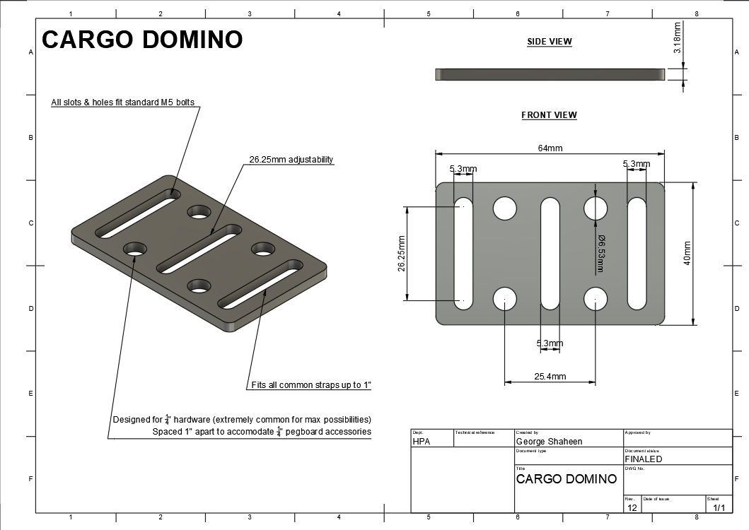 cargo domino - 5052 aluminum